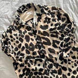 With tags Top shop button down animal print tunic